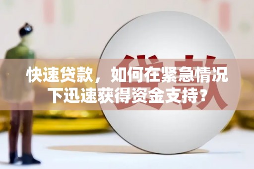 南长快速贷款，如何在紧急情况下迅速获得资金支持？