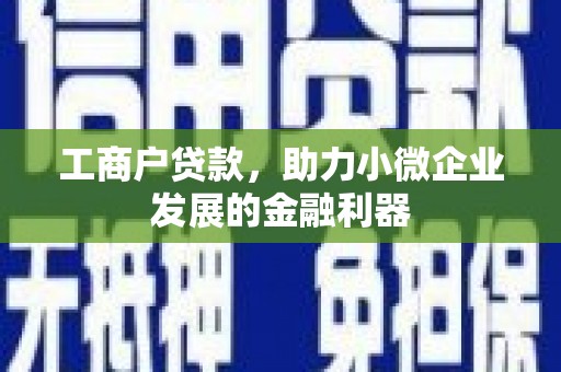 南长工商户贷款，助力小微企业发展的金融利器