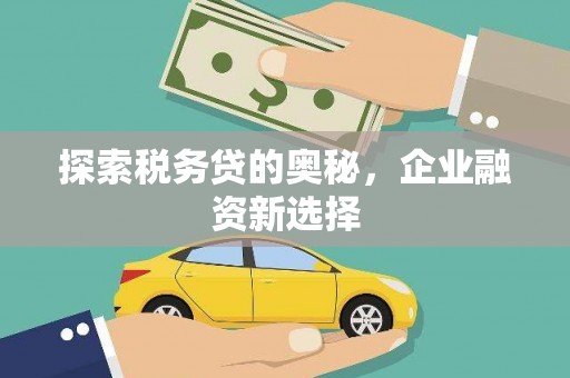 南长探索税务贷的奥秘，企业融资新选择