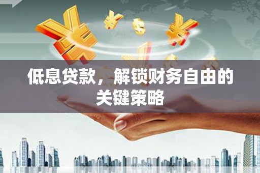 南长低息贷款，解锁财务自由的关键策略