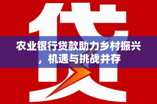 南长农业银行贷款助力乡村振兴，机遇与挑战并存