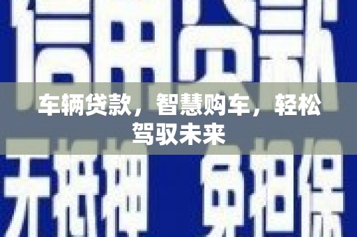 南长车辆贷款，智慧购车，轻松驾驭未来